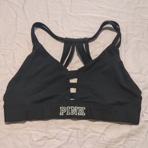 VS PINK Black Strappy Sports Bra